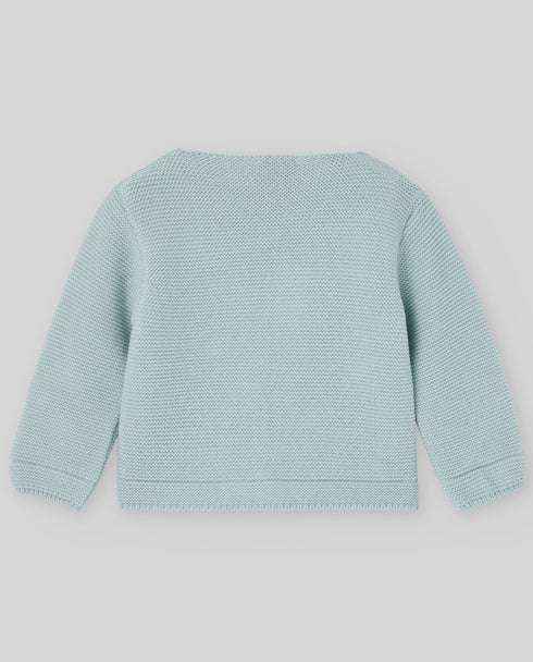 Cardigan 100% lana din tricot albastru