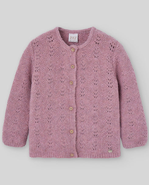 Cardigan tricotat din bumbac moale lila