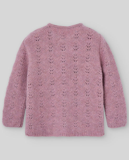 Cardigan tricotat din bumbac moale lila