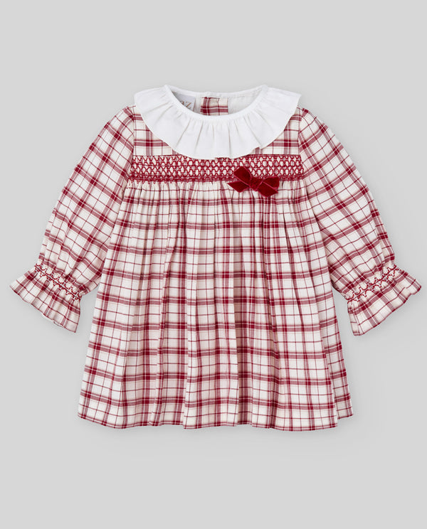 Rochie tartan cu guler cu volane