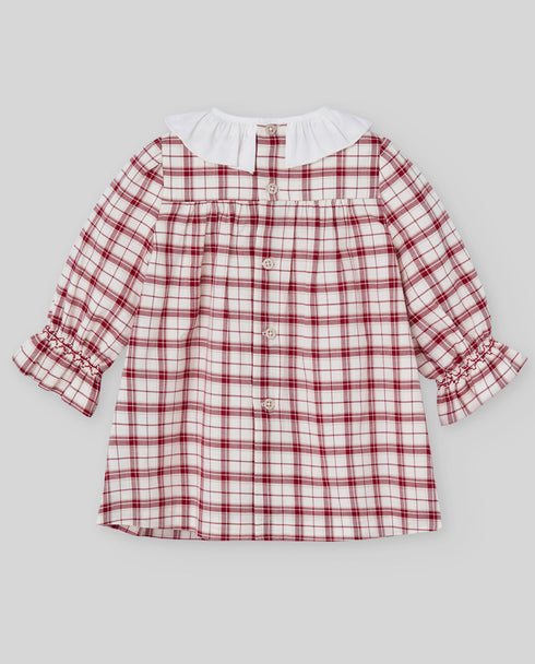 Rochie tartan cu guler cu volane