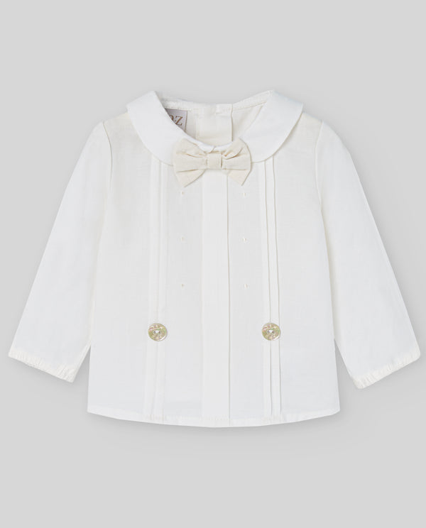 Camasa eleganta bebe cu papion din bumbac