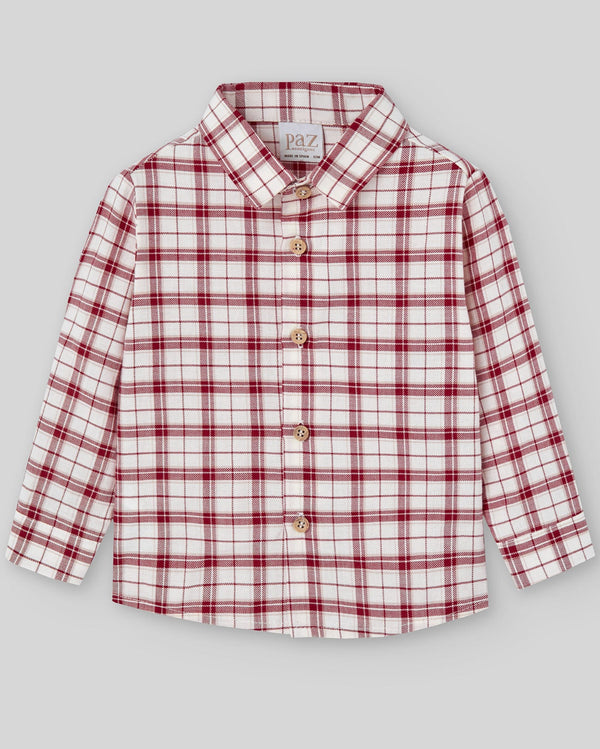 Camasa din bumbac in carouri rosii