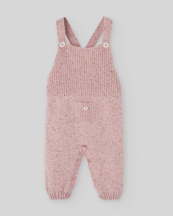 Salopeta tricotata cu lana roz