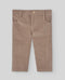 Pantaloni clasici din catifea raiata bej