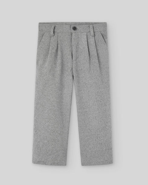 Pantaloni din bumbac tesut gri