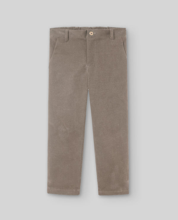 Pantalon denim bej din bumbac