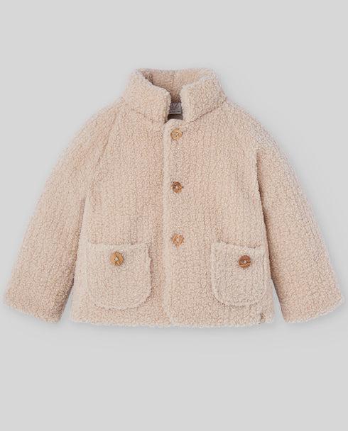 Jacheta teddy fleece crem