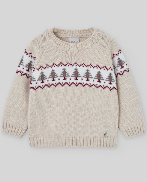 Pulover din lana Merinos cu model Jacquard