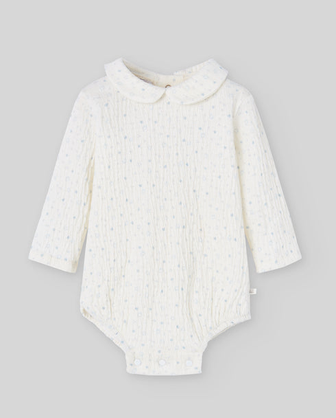 Body din bumbac cu guler rotund