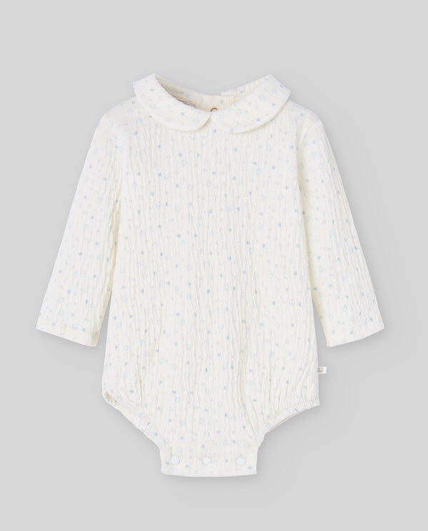 Body din bumbac cu guler rotund