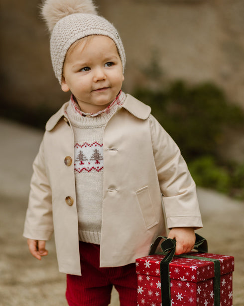 Pulover din lana Merinos cu model Jacquard