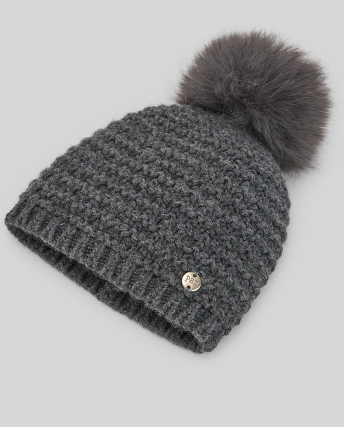 Caciula gri din lana fina cu ciucure