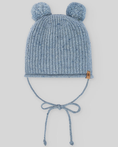 Caciula cu urechi din lana moale albastra