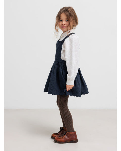 Rochie blumarin cu bretele si broderie ondulata