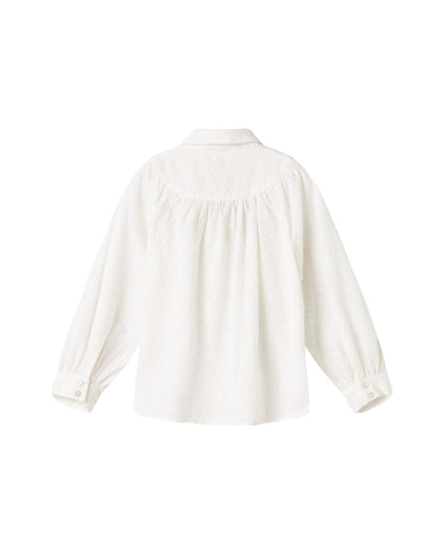 Camasa cu maneci lungi si fundite brodate