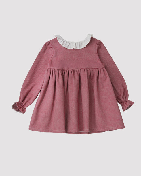 Rochie din stofa cu guler cret