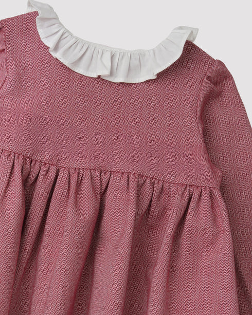 Rochie din stofa cu guler cret