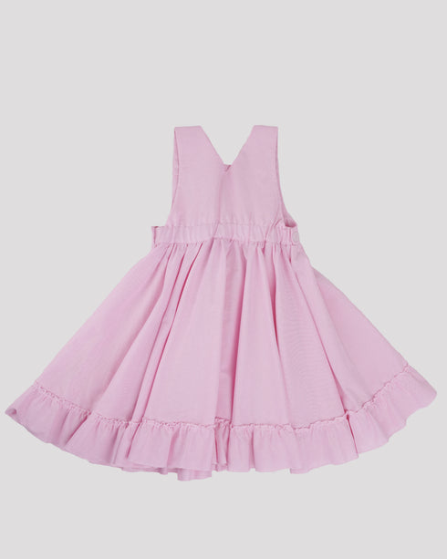 Sarafan roz cu buzunare inimioara