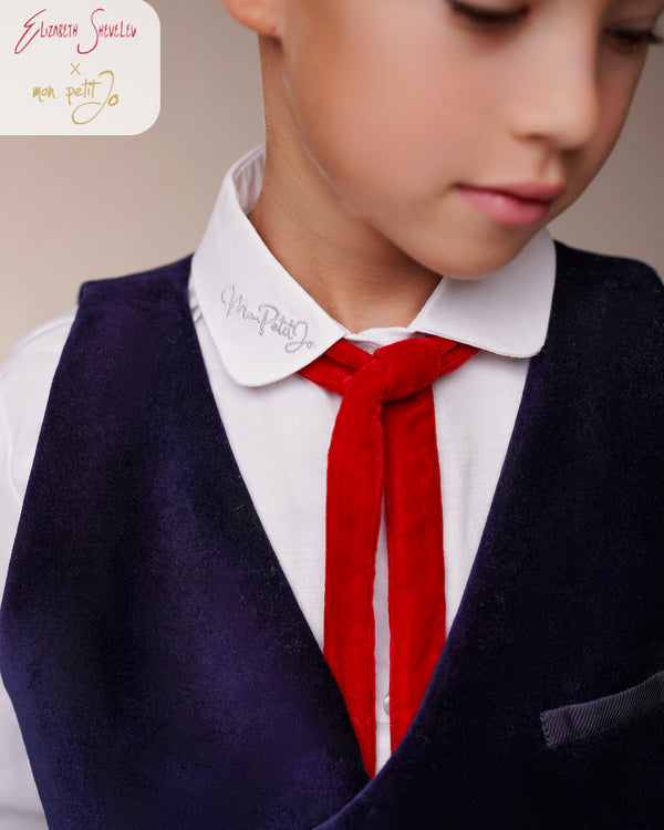 WHITE SHIRT WITH EMBROIDERED COLLAR