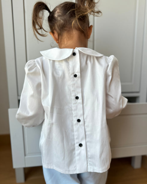 Camasa alba cu guler rotund