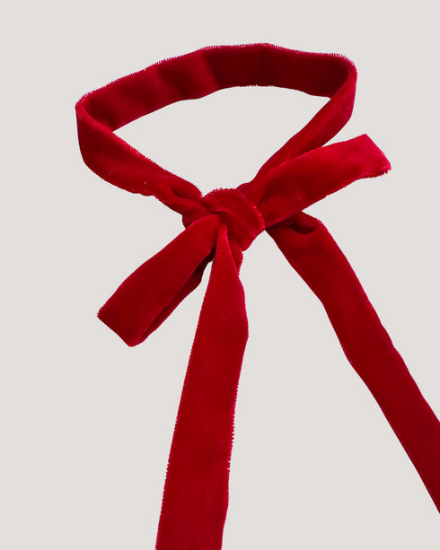 Panglica/papion din catifea rosie