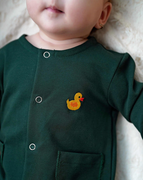 Pijama din jerse bumbac verde