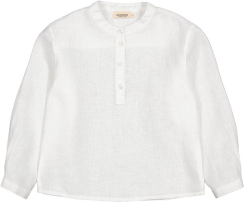 Camasa alba din in cu guler tunica MarMar Copenhagen