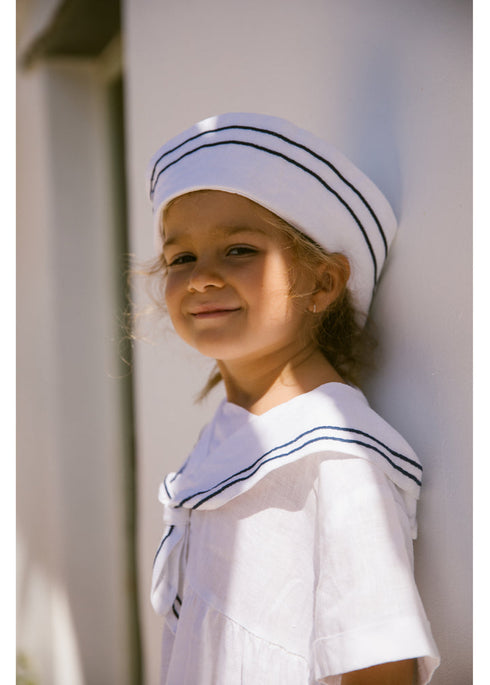 Rochie alba cu guler marinaresc MarMar Copenhagen