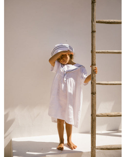 Rochie alba cu guler marinaresc MarMar Copenhagen