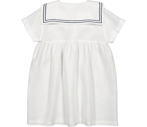 Rochie alba cu guler marinaresc MarMar Copenhagen