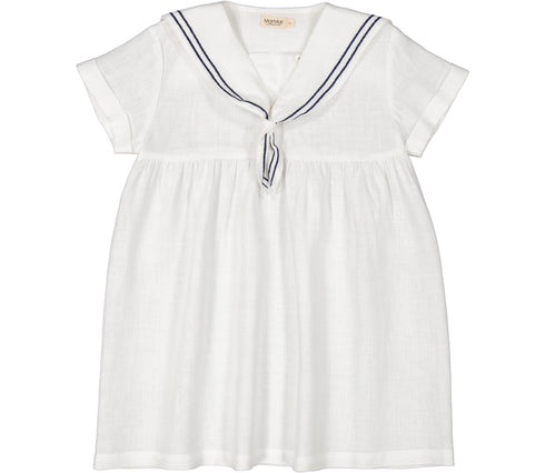 Rochie alba cu guler marinaresc MarMar Copenhagen