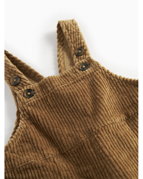 Salopetă din reiat maro din bumbac