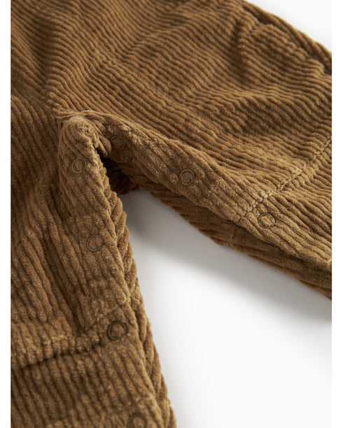 Salopetă din reiat maro din bumbac