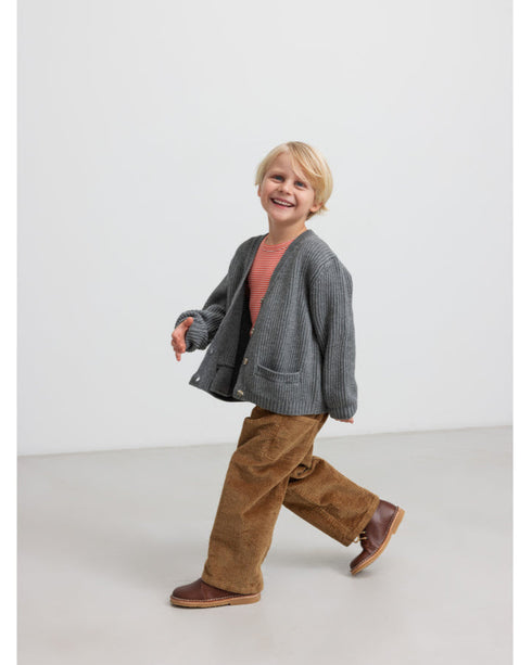 Pantaloni maro din reiat catifelat unisex