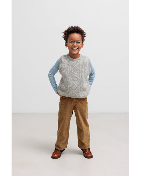 Pantaloni maro din reiat catifelat unisex