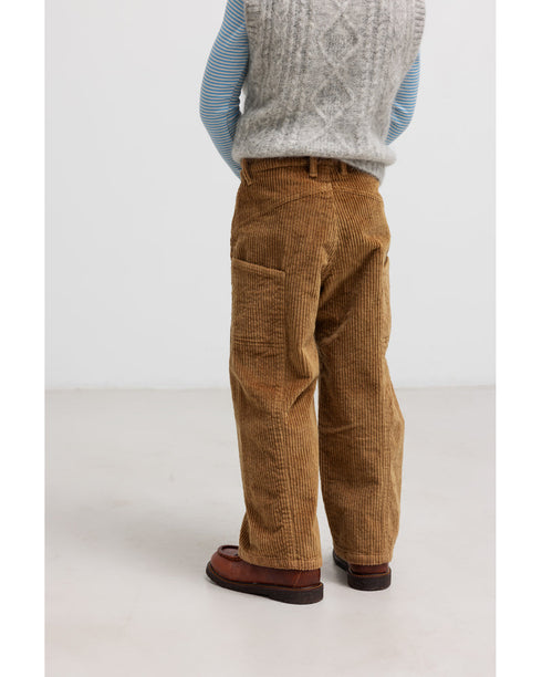 Pantaloni maro din reiat catifelat unisex