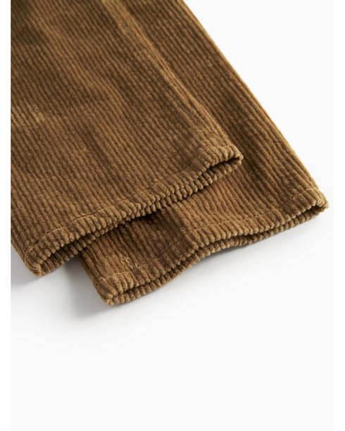 Pantaloni maro din reiat catifelat unisex