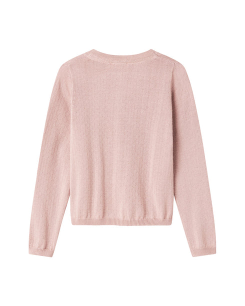 Cardigan din tricot bumbac organic cu detalii si nasturi