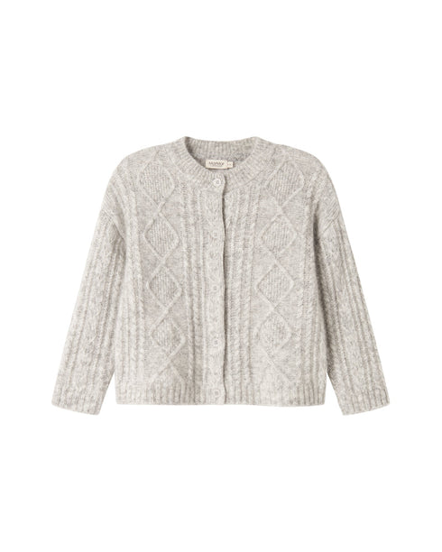 Cardigan pufos din lana si mohair gri