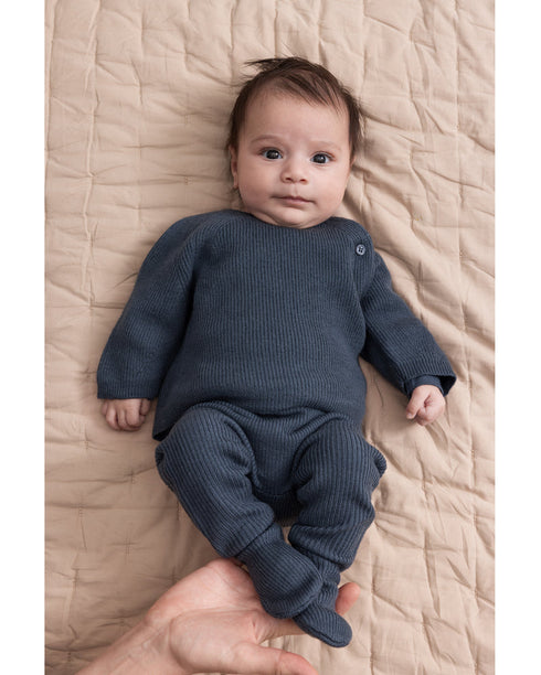 Bluza bleumarin din lana Merino 100%