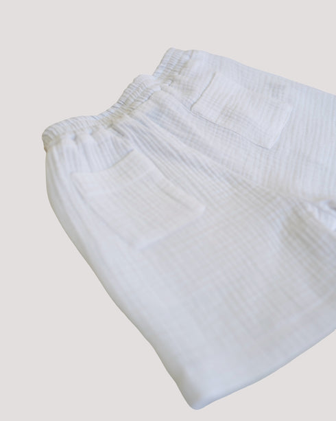 Pantaloni din muselina cu snur