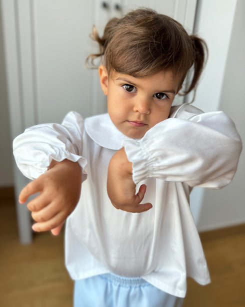 Camasa alba cu guler rotund