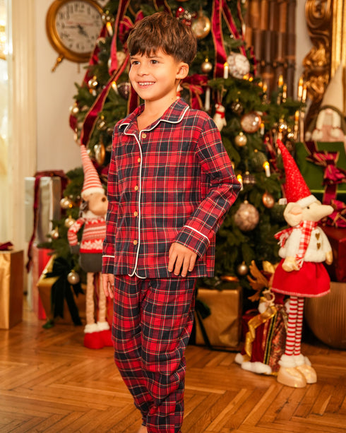 PIJAMA UNISEX CAROURI ROSII