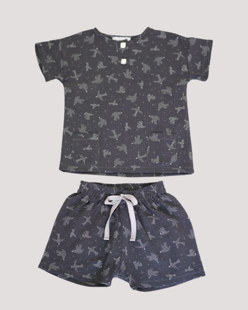 Compleu din muselina cu pasari