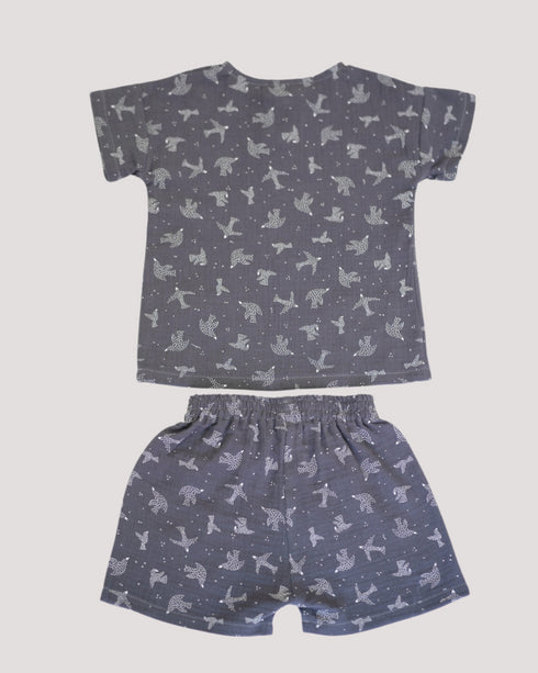 Compleu din muselina cu pasari