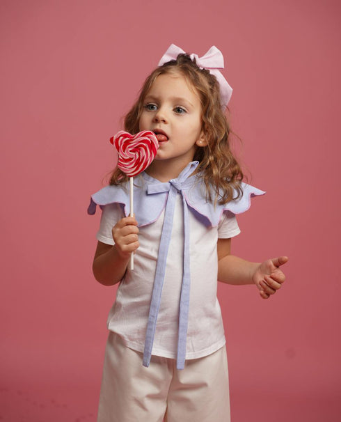 Guler detasabil floare baby blue