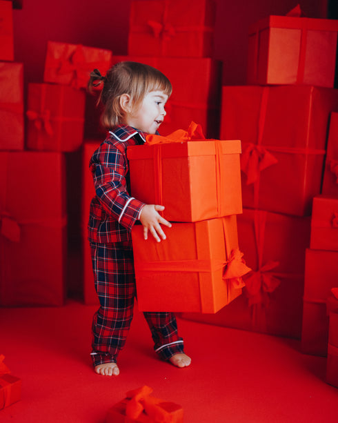 PIJAMA UNISEX CAROURI ROSII