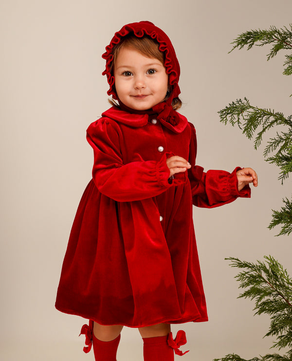 Rochie catifea rosie Clara