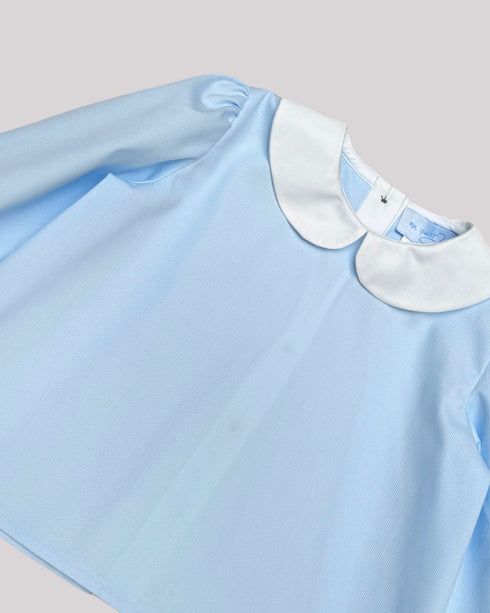 Camasa albastra cu guler rotund